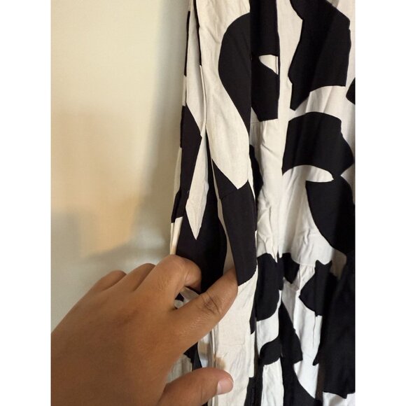 Anthropologie Abel The Label Abstract Print flowy maxi Dress in Black size XS - Picture 3 of 7
